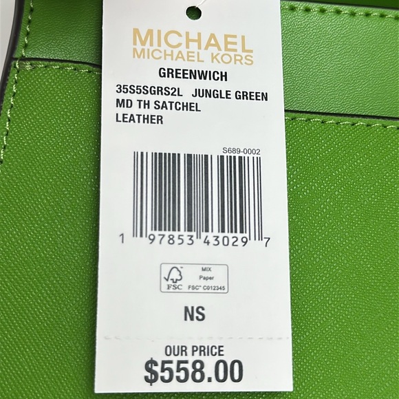 Michael Kors Greenwich Medium Saffiano Leather Satchel Crossbody Shoulder Bag - Picture 15 of 15